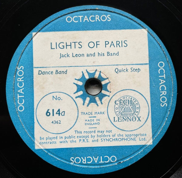 Lights Of Paris by Jack Leon and his Band