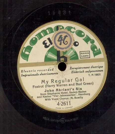 My Regular Girl. If you have better audio, or the original 78rpm record for sale, please contact me. Thanks